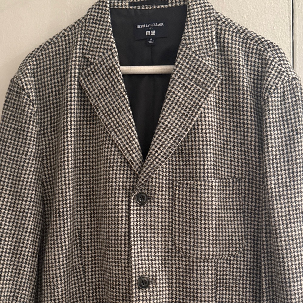 Uniqlo Black and White Houndstooth Blazer